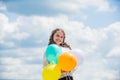 Freedom concept. Happiness is simple. Fresh air. Cheerful girl have fun. Happy birthday. Summer holidays and vacation Royalty Free Stock Photo