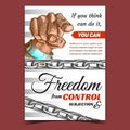Freedom From Control Subjection Banner Vector Royalty Free Stock Photo