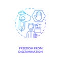 Freedom from discrimination blue gradient concept icon