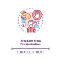 Freedom from discrimination concept icon