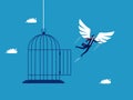 Freedom. Escape from the cage. business concept Royalty Free Stock Photo