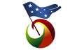 Freedom Flag Logo Design Template