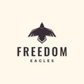 freedom flying launch bird eagle carnivore modern simple polygon logo design vector icon Royalty Free Stock Photo