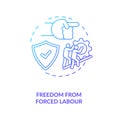 Freedom from forced labour blue gradient concept icon