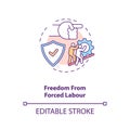 Freedom from forced labour concept icon