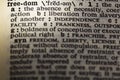 Freedom free liberty dictionary definition Royalty Free Stock Photo