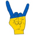 Freedom hand sign for Ukrainian people