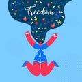 Freedom, Happiness Flat Vector Web Banner Template