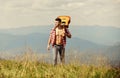 freedom. happy and free. cowboy man with bare muscular torso. acoustic guitar player. country music song. sexy man with Royalty Free Stock Photo