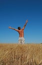 Freedom, man jumping Royalty Free Stock Photo