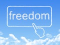 Freedom message cloud shape Royalty Free Stock Photo