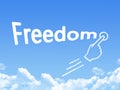 Freedom message cloud shape Royalty Free Stock Photo