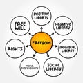 Freedom mind map concept for presentations and reports