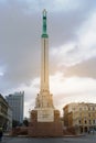 Riga, Latvia. Freedom monument in Riga.