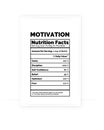 Motivation Nutrition Facts Poster, vector