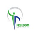 Freedom people vector logo design. Human character concept sign.