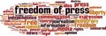 Freedom of press word cloud Royalty Free Stock Photo