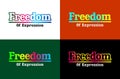 Freedom, rainbow gradient color design typography quote Royalty Free Stock Photo