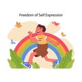 Freedom of self expression concept. Flat vector illustration