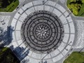 Freedom Square fountain greenery circle aerial