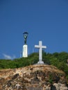 Freedom Statue and cross Royalty Free Stock Photo