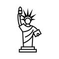 Freedom statue line icon, concept sign, outline vector illustration, linear symbol. Royalty Free Stock Photo
