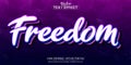 Freedom text effect, minimalistic and sport editable text style