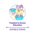 Freedom to access education concept icon