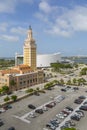 The Freedom Tower & American Airlines Arena in Downtown Miami, Miami, Florida Royalty Free Stock Photo