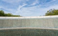 The Freedom Wall with gold stars in the World War II Memorial and reflection pool, Washington, D.C., USA Royalty Free Stock Photo