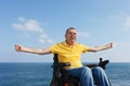 Freedom in wheelchair Royalty Free Stock Photo