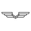 Freedom wings icon, outline style