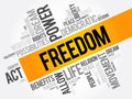 Freedom word cloud collage, social concept background Royalty Free Stock Photo