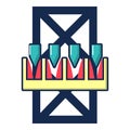 Freefall attraction icon, cartoon style