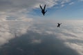 Freefly skydiving. Amazing sky. Flying people. Royalty Free Stock Photo