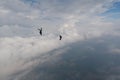 Freefly skydiving. Amazing sky. Flying people. Royalty Free Stock Photo