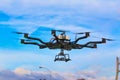 FreeFly Systems ALTA 8 professional drone in flight Royalty Free Stock Photo