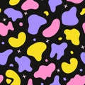 Freeform shape. Seamless pattern with Abstract irregular random blobs. Modern forms for design and print. Vector