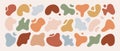 Freeform shape. Set of abstract boho organic liquid forms. Modern graphic design elements. Vector illustrations isolated