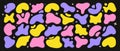 Freeform shape. Set of abstract colorful organic liquid forms. Modern graphic design elements. Vector illustrations