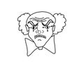 A freehand black and white drawing of mine . Bad clown Royalty Free Stock Photo