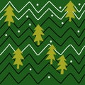 Freehand Christmas winter mountain drawing seamless pattern