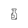 Freehand doodle sketch vector illustration of empty old-fashioned milk bottle in line art style. Reusable materials Royalty Free Stock Photo