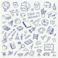 Freehand drawing school items. Back to School Royalty Free Stock Photo