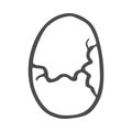 Freehand drawn cartoon cracked egg. Vector illustration isolated on white background. Royalty Free Stock Photo