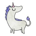 freehand drawn textured cartoon of cute kawaii unicorn