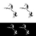 Freehand horse logo. More and less detailed versions Royalty Free Stock Photo