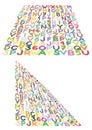 Freehand - marker drawn letters and numbers grid distorted onto 3D plane