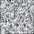 Freehand - marker drawn letters and numbers plane distributed in random