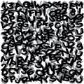 Freehand - marker drawn letters and numbers plane random distributed